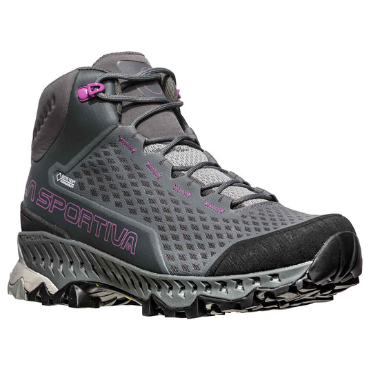 la sportiva stream womens carbon purple side front angle