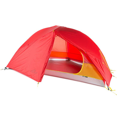 mont moondance 1 hiking tent red fiesta door open