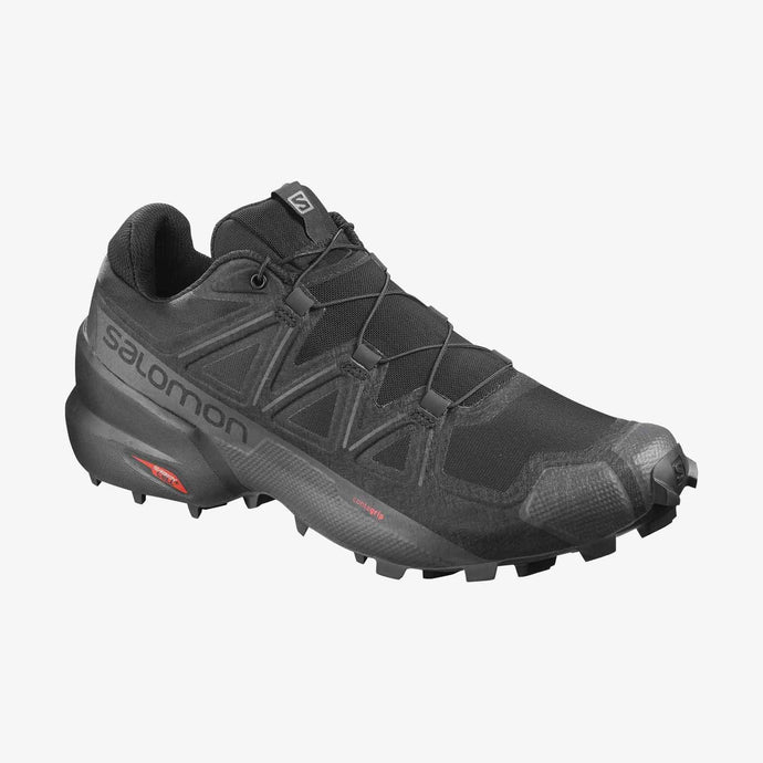 salomon mens speedcross 5 wide trail running shoe black black phantom 1